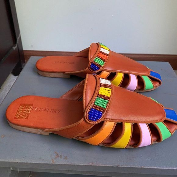 FARM RIO Women Beaded Mules  - NEW NWOB - Picture 9 of 11